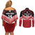 Custom Mate Maa Tonga XIII Couples Matching Off Shoulder Short Dress and Long Sleeve Button Shirt Tongan Kupesi Ngatu - Rugby Style