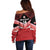 Custom Mate Maa Tonga XIII Off Shoulder Sweater Tongan Kupesi Ngatu - Rugby Style