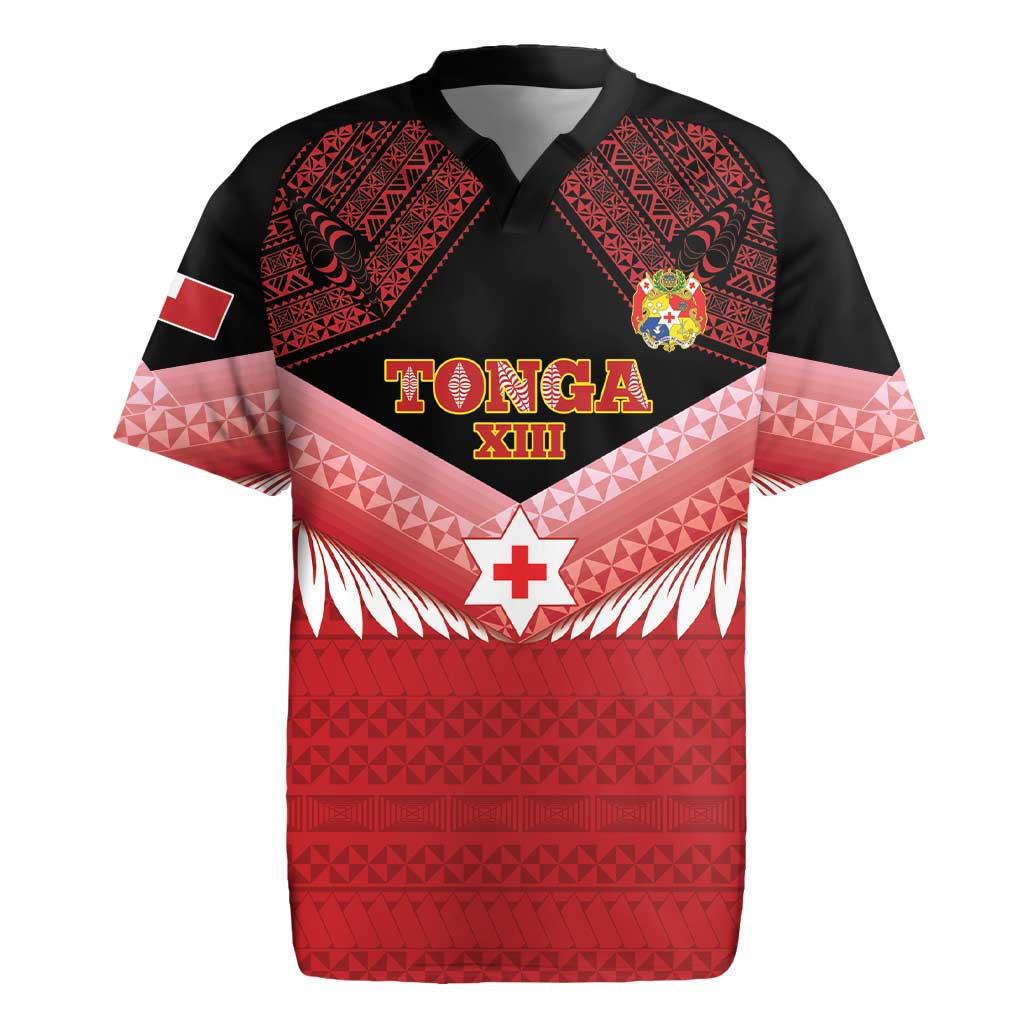 Custom Mate Maa Tonga XIII Rugby Jersey Tongan Kupesi Ngatu - Rugby Style