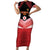 Custom Mate Maa Tonga XIII Short Sleeve Bodycon Dress Tongan Kupesi Ngatu - Rugby Style