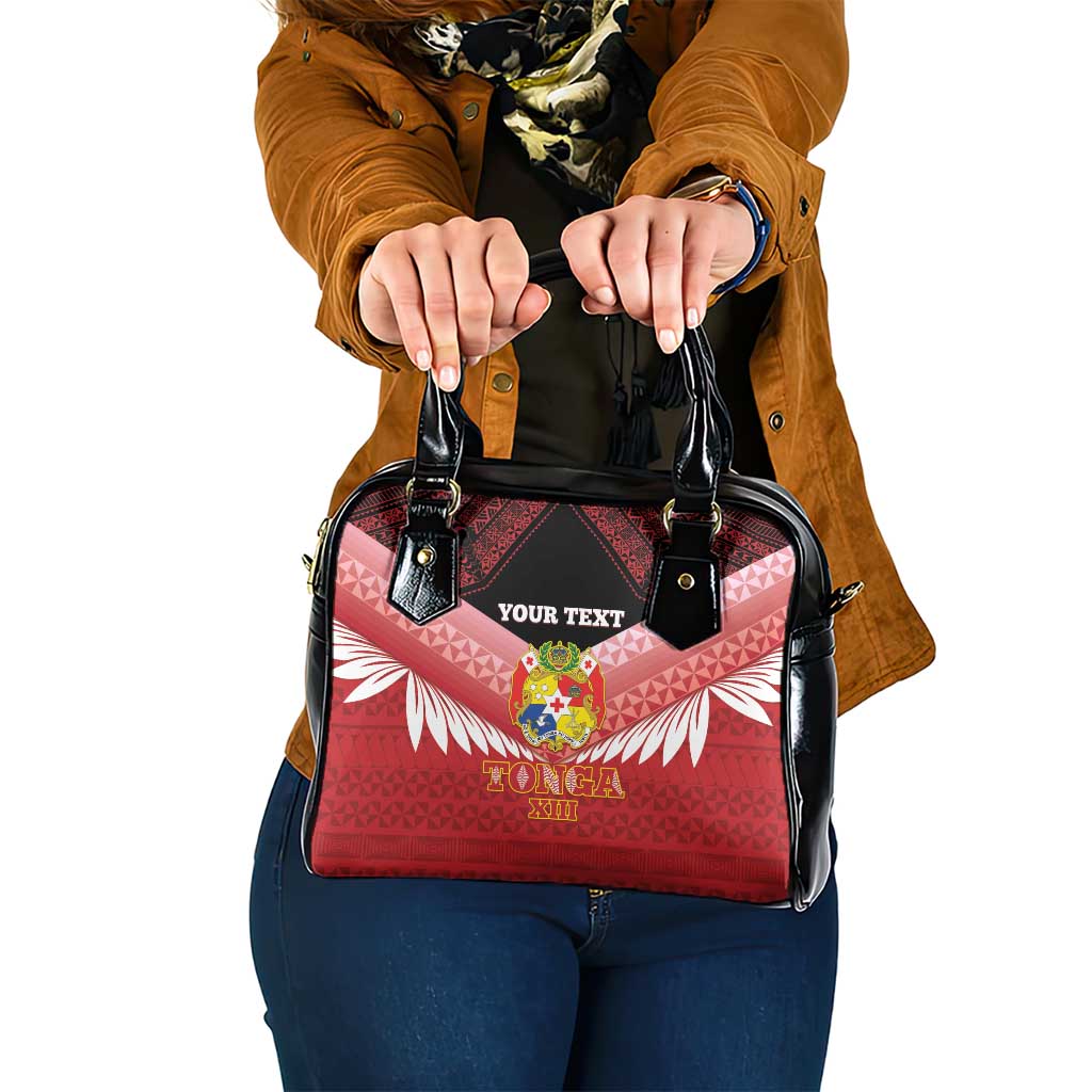 Custom Mate Maa Tonga XIII Shoulder Handbag Tongan Kupesi Ngatu - Rugby Style