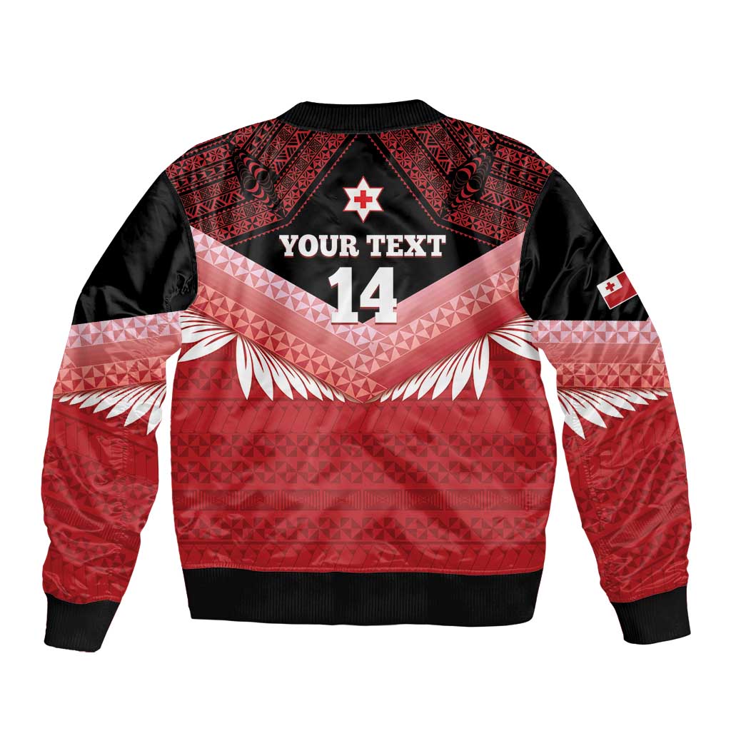 Custom Mate Maa Tonga XIII Sleeve Zip Bomber Jacket Tongan Kupesi Ngatu - Rugby Style