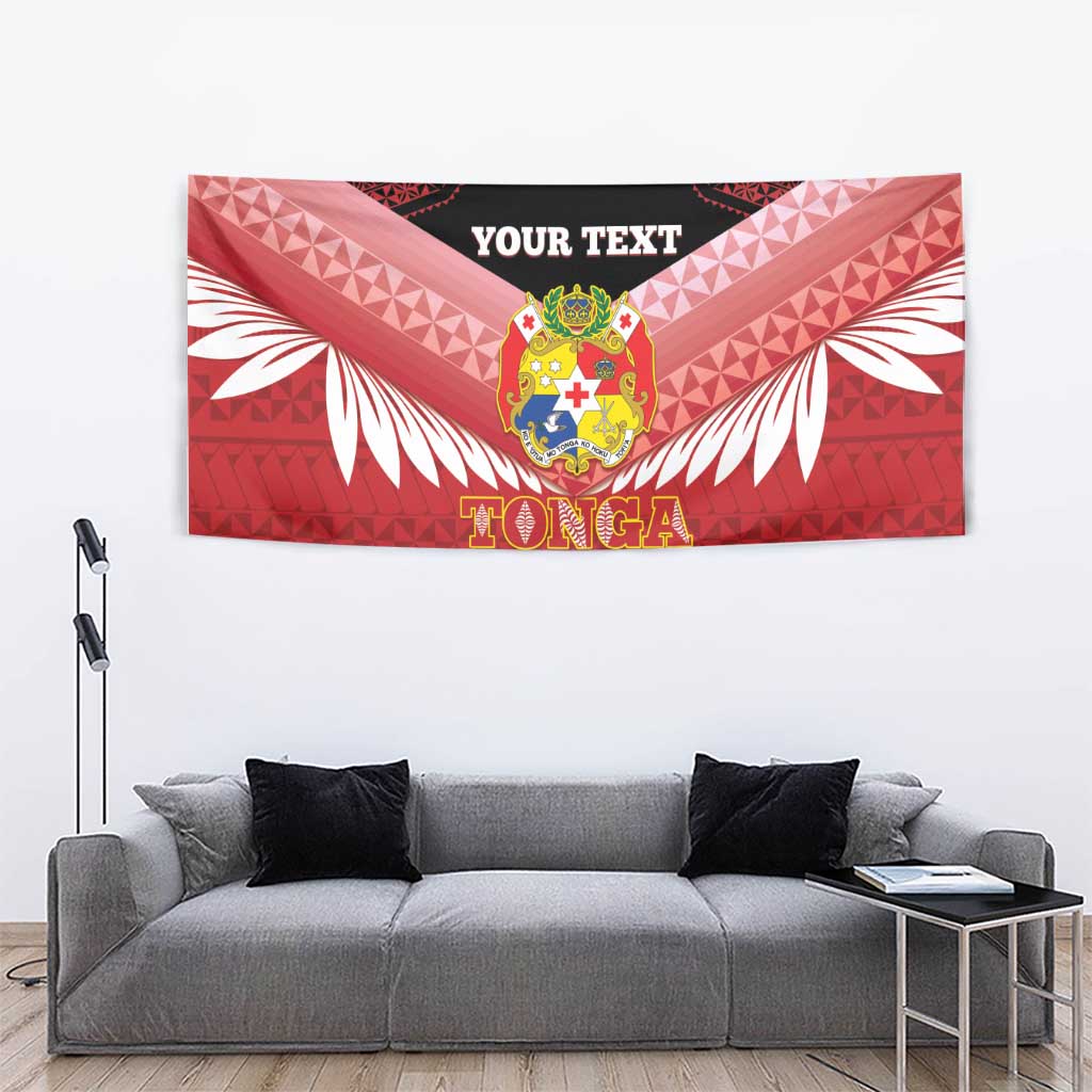 Custom Mate Maa Tonga XIII Tapestry Tongan Kupesi Ngatu - Rugby Style