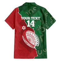 Custom Tonga And Australia Rugby Family Matching Long Sleeve Bodycon Dress and Hawaiian Shirt Mate Maa Tongan Ngatu Mix Kangaroos Aboriginal LT14 - Polynesian Pride