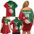 Custom Tonga And Australia Rugby Family Matching Off Shoulder Short Dress and Hawaiian Shirt Mate Maa Tongan Ngatu Mix Kangaroos Aboriginal