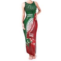 Custom Tonga And Australia Rugby Family Matching Tank Maxi Dress and Hawaiian Shirt Mate Maa Tongan Ngatu Mix Kangaroos Aboriginal