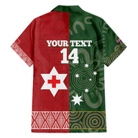 Custom Mate Maa Tonga And Kangaroo Australia Family Matching Long Sleeve Bodycon Dress and Hawaiian Shirt Tongan Kupesi Mix Aboriginal Art LT14 - Polynesian Pride
