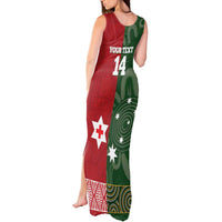 Custom Mate Maa Tonga And Kangaroo Australia Tank Maxi Dress Tongan Kupesi Mix Aboriginal Art