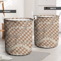 Brown Aloha Hawaii Shell Lei Laundry Basket Palaka Hebrew Cone Honey Cowrie Elegant Curves - Polynesian Pride