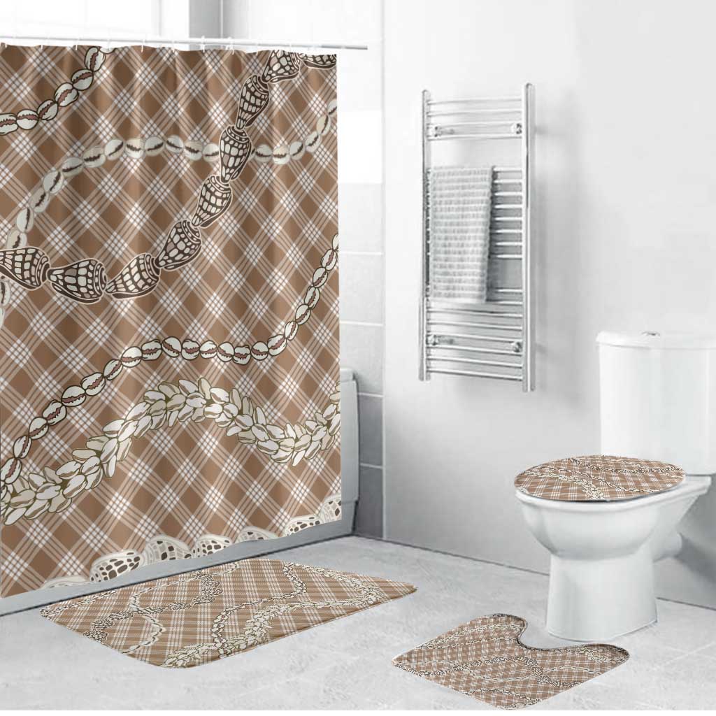 Brown Aloha Hawaii Shell Lei Bathroom Set Palaka Hebrew Cone Honey Cowrie Elegant Curves - Polynesian Pride