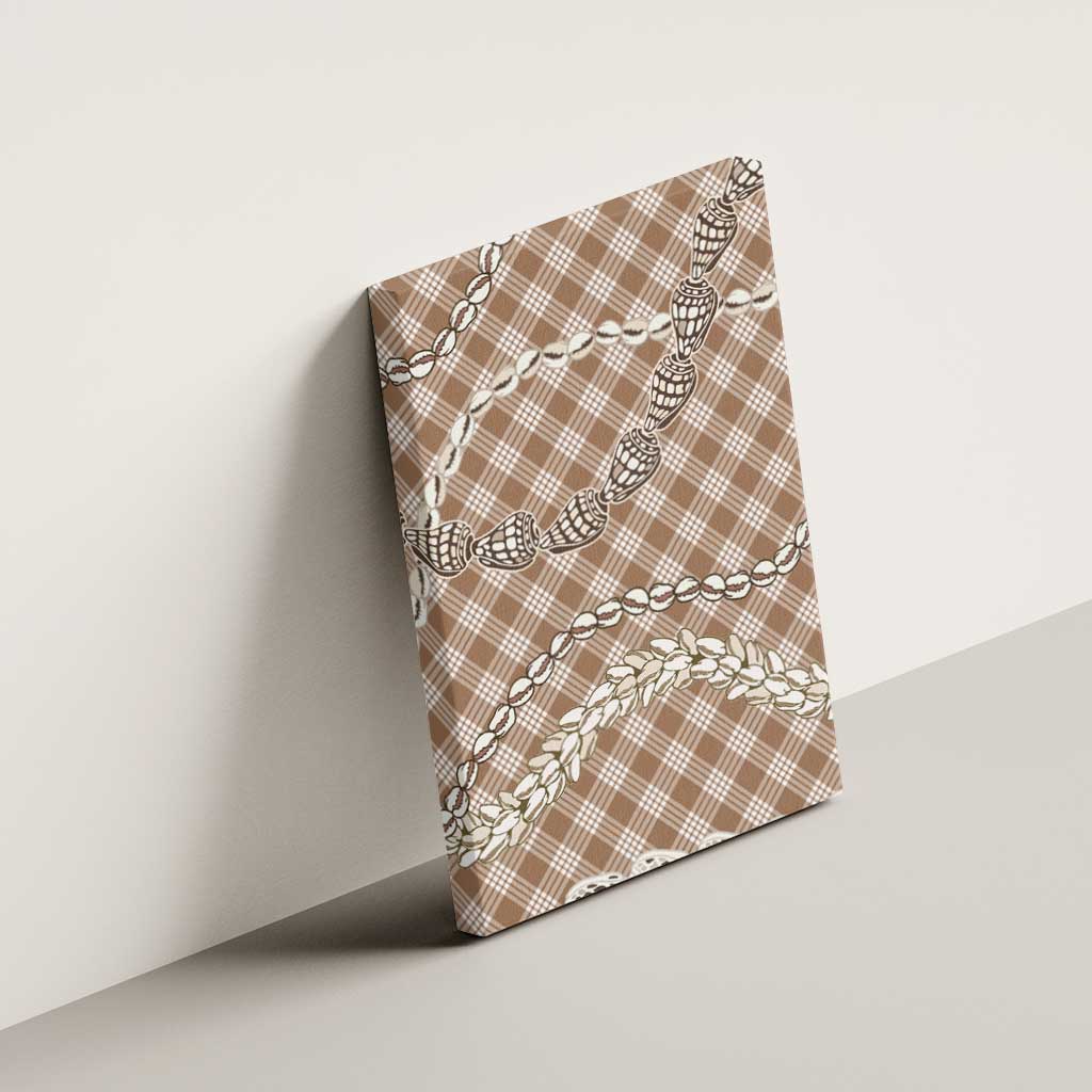 Brown Aloha Hawaii Shell Lei Canvas Wall Art Palaka Hebrew Cone Honey Cowrie Elegant Curves - Polynesian Pride