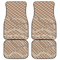 Brown Aloha Hawaii Shell Lei Car Mats Palaka Hebrew Cone Honey Cowrie Elegant Curves - Polynesian Pride