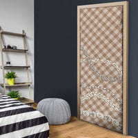 Brown Aloha Hawaii Shell Lei Door Cover Palaka Hebrew Cone Honey Cowrie Elegant Curves - Polynesian Pride