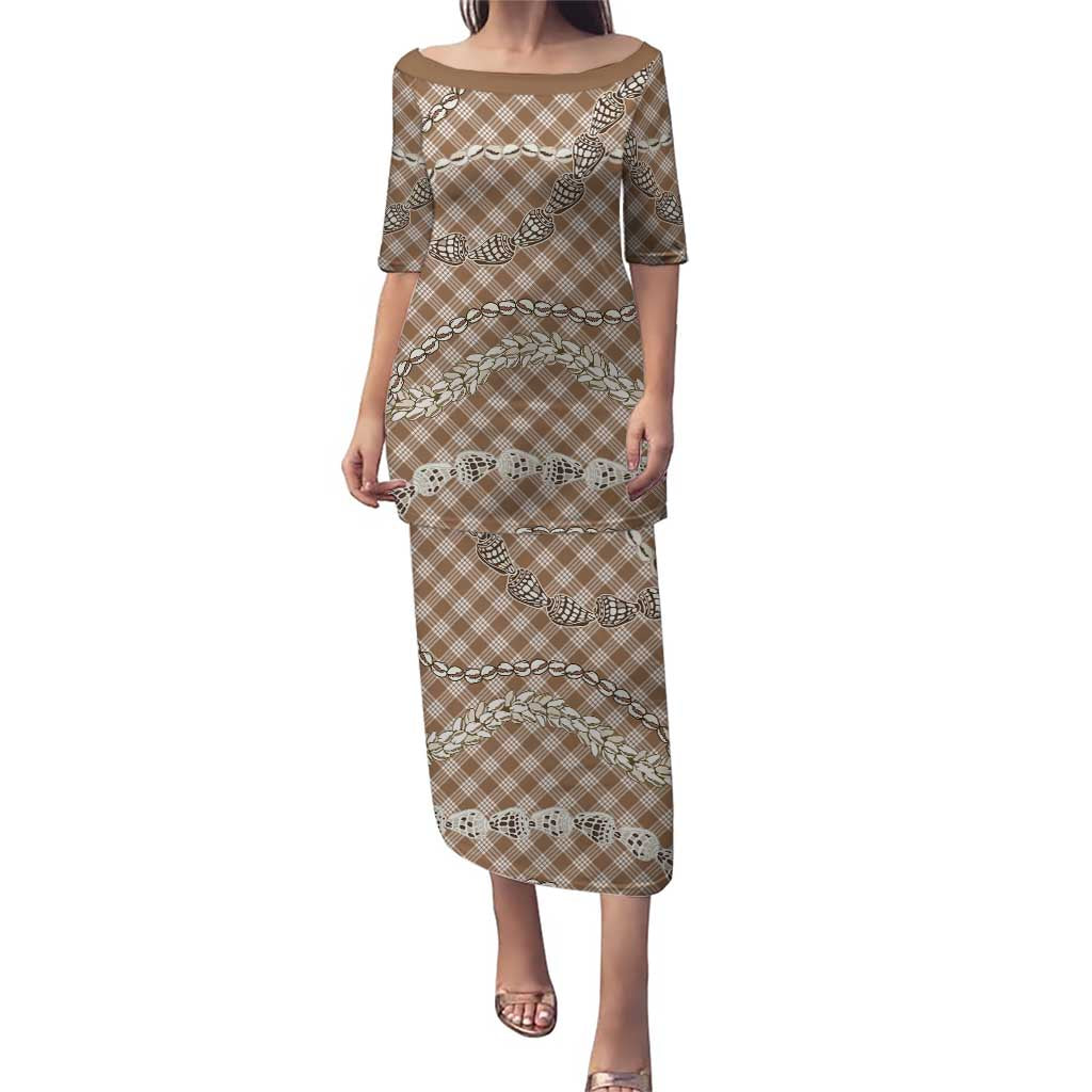 Brown Aloha Hawaii Shell Lei Puletasi Palaka Hebrew Cone Honey Cowrie Elegant Curves - Polynesian Pride