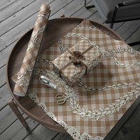 Brown Aloha Hawaii Shell Lei Wrapping Paper Palaka Hebrew Cone Honey Cowrie Elegant Curves - Polynesian Pride