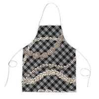 Black Aloha Hawaii Shell Lei Apron Palaka Hebrew Cone Honey Cowrie Elegant Curves - Polynesian Pride