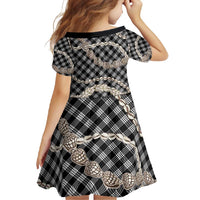 Black Aloha Hawaii Shell Lei Family Matching Summer Maxi Dress and Hawaiian Shirt Palaka Hebrew Cone Honey Cowrie Elegant Curves - Polynesian Pride