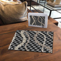 Black Aloha Hawaii Shell Lei Puzzle Palaka Hebrew Cone Honey Cowrie Elegant Curves - Polynesian Pride