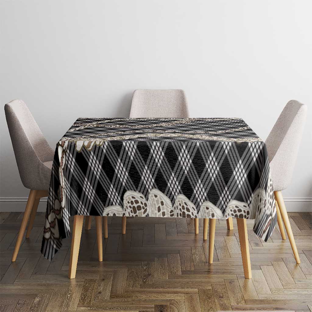 Black Aloha Hawaii Shell Lei Tablecloth Palaka Hebrew Cone Honey Cowrie Elegant Curves - Polynesian Pride