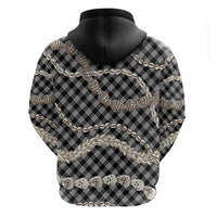 Black Aloha Hawaii Shell Lei Zip Hoodie Palaka Hebrew Cone Honey Cowrie Elegant Curves - Polynesian Pride