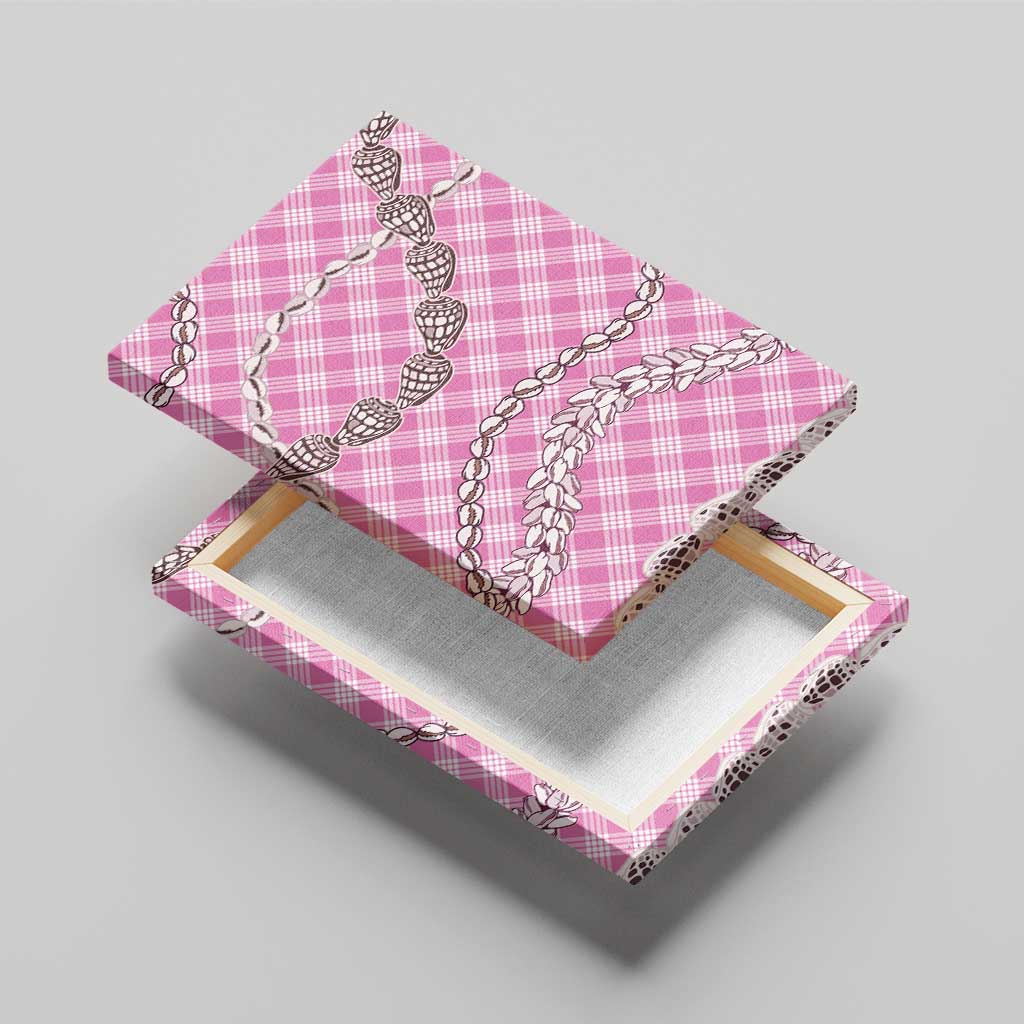 Pink Aloha Hawaii Shell Lei Canvas Wall Art Palaka Hebrew Cone Honey Cowrie Elegant Curves - Polynesian Pride