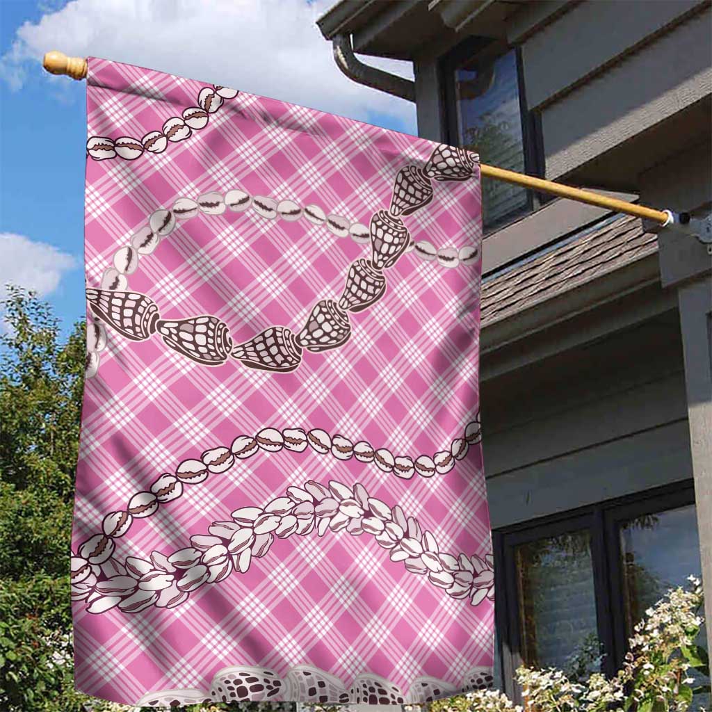 Pink Aloha Hawaii Shell Lei Garden Flag Palaka Hebrew Cone Honey Cowrie Elegant Curves - Polynesian Pride