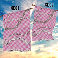 Pink Aloha Hawaii Shell Lei Garden Flag Palaka Hebrew Cone Honey Cowrie Elegant Curves - Polynesian Pride