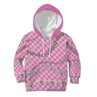Pink Aloha Hawaii Shell Lei Kid Hoodie Palaka Hebrew Cone Honey Cowrie Elegant Curves - Polynesian Pride