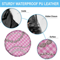 Pink Aloha Hawaii Shell Lei Spare Tire Cover Palaka Hebrew Cone Honey Cowrie Elegant Curves - Polynesian Pride