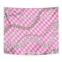 Pink Aloha Hawaii Shell Lei Tapestry Palaka Hebrew Cone Honey Cowrie Elegant Curves - Polynesian Pride