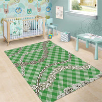 Green Aloha Hawaii Shell Lei Area Rug Palaka Hebrew Cone Honey Cowrie Elegant Curves - Polynesian Pride