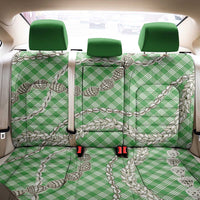 Green Aloha Hawaii Shell Lei Back Car Seat Cover Palaka Hebrew Cone Honey Cowrie Elegant Curves - Polynesian Pride