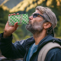 Green Aloha Hawaii Shell Lei 4 in 1 Can Cooler Tumbler Palaka Hebrew Cone Honey Cowrie Elegant Curves - Polynesian Pride