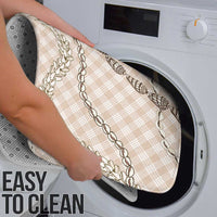 Beige Aloha Hawaii Shell Lei Bathroom Set Palaka Hebrew Cone Honey Cowrie Elegant Curves - Polynesian Pride