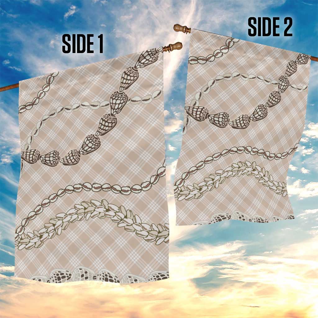 Beige Aloha Hawaii Shell Lei Garden Flag Palaka Hebrew Cone Honey Cowrie Elegant Curves - Polynesian Pride