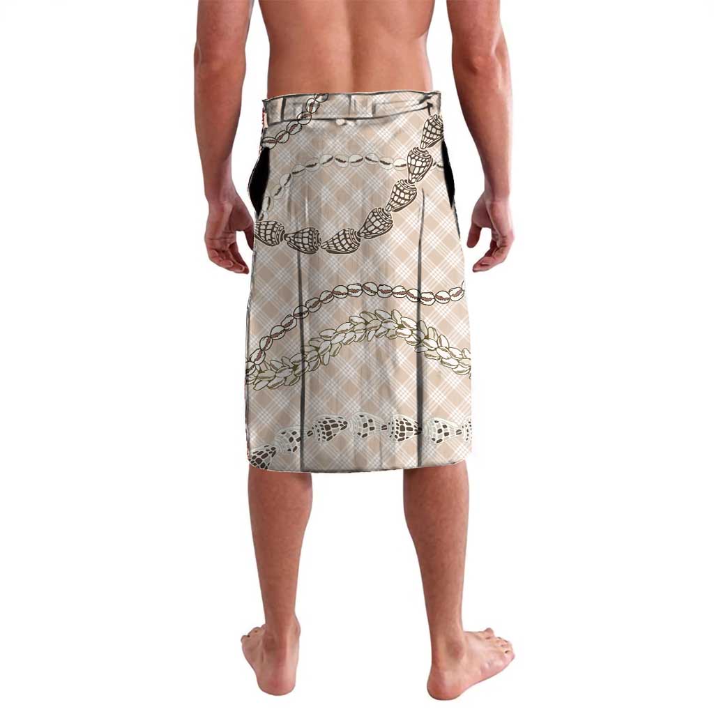 Beige Aloha Hawaii Shell Lei Lavalava Palaka Hebrew Cone Honey Cowrie Elegant Curves - Polynesian Pride