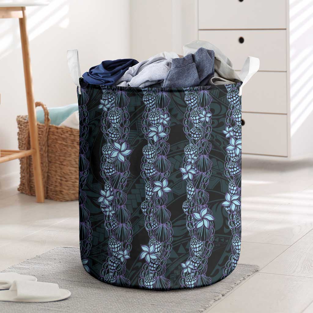 Purple Paradise Hawaii Shell Lei Laundry Basket Hawaiian Sunrise Shell Hebrew Cone Plumeria - Polynesian Pride