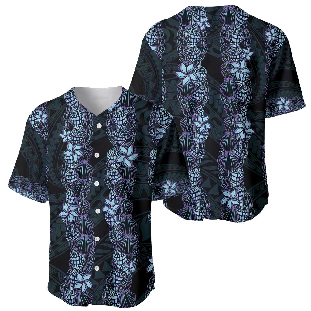 Purple Paradise Hawaii Shell Lei Baseball Jersey Hawaiian Sunrise Shell Hebrew Cone Plumeria - Polynesian Pride