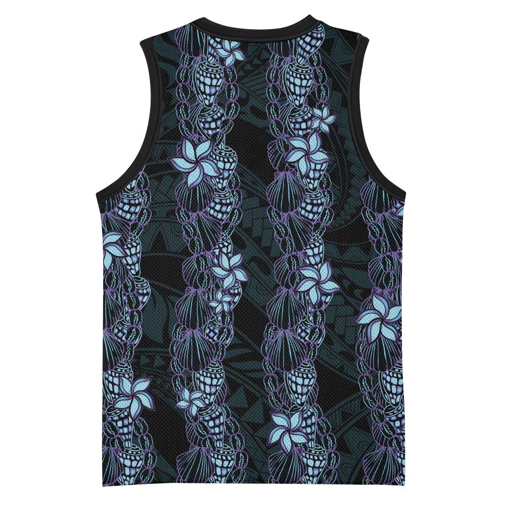 Purple Paradise Hawaii Shell Lei Basketball Jersey Hawaiian Sunrise Shell Hebrew Cone Plumeria - Polynesian Pride