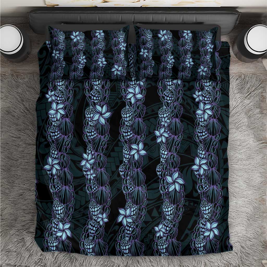 Purple Paradise Hawaii Shell Lei Bedding Set Hawaiian Sunrise Shell Hebrew Cone Plumeria - Polynesian Pride