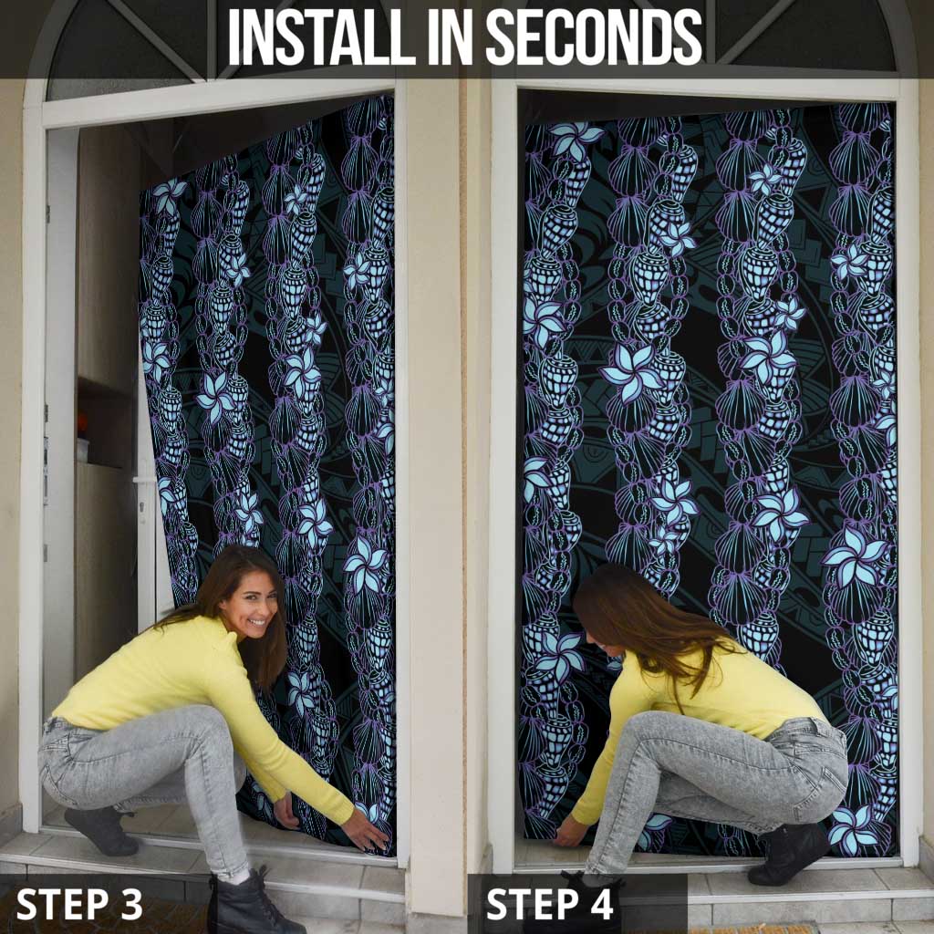 Purple Paradise Hawaii Shell Lei Door Cover Hawaiian Sunrise Shell Hebrew Cone Plumeria - Polynesian Pride