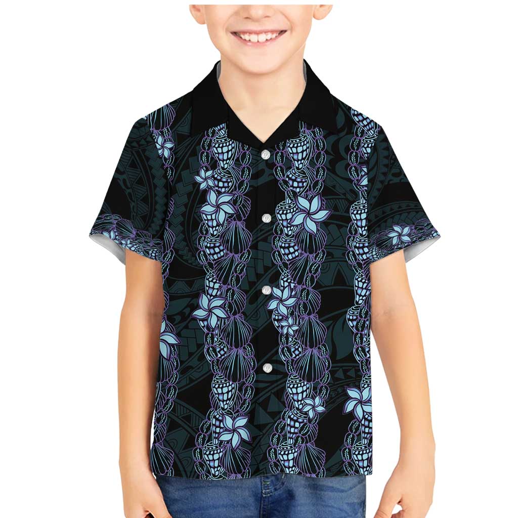 Purple Paradise Hawaii Shell Lei Family Matching Mermaid Dress and Hawaiian Shirt Hawaiian Sunrise Shell Hebrew Cone Plumeria - Polynesian Pride