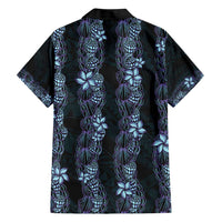Purple Paradise Hawaii Shell Lei Family Matching Short Sleeve Bodycon Dress and Hawaiian Shirt Hawaiian Sunrise Shell Hebrew Cone Plumeria - Polynesian Pride