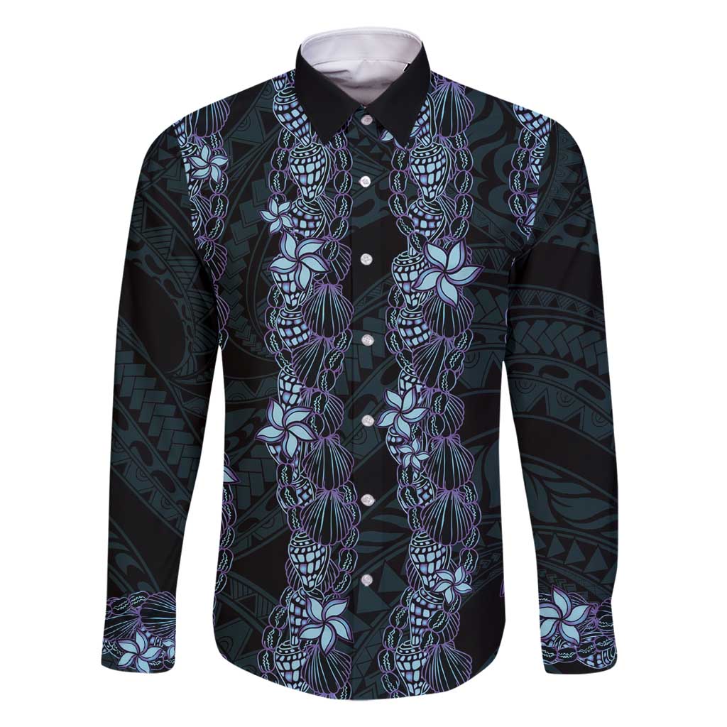 Purple Paradise Hawaii Shell Lei Family Matching Tank Maxi Dress and Hawaiian Shirt Hawaiian Sunrise Shell Hebrew Cone Plumeria - Polynesian Pride