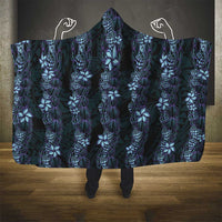 Purple Paradise Hawaii Shell Lei Hooded Blanket Hawaiian Sunrise Shell Hebrew Cone Plumeria - Polynesian Pride
