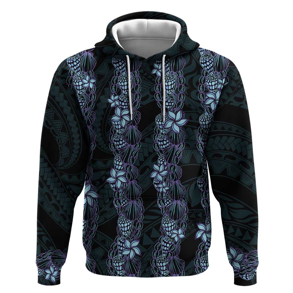 Purple Paradise Hawaii Shell Lei Hoodie Hawaiian Sunrise Shell Hebrew Cone Plumeria - Polynesian Pride
