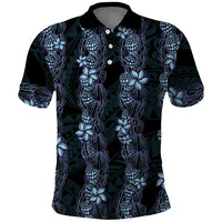 Purple Paradise Hawaii Shell Lei Polo Shirt Hawaiian Sunrise Shell Hebrew Cone Plumeria - Polynesian Pride