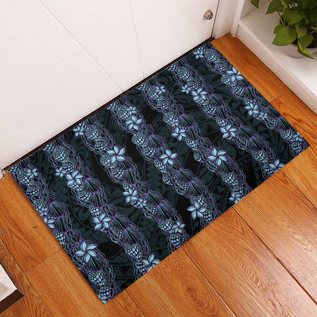 Purple Paradise Hawaii Shell Lei Rubber Doormat Hawaiian Sunrise Shell Hebrew Cone Plumeria - Polynesian Pride