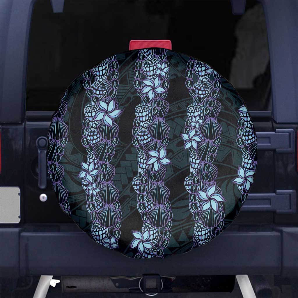 Purple Paradise Hawaii Shell Lei Spare Tire Cover Hawaiian Sunrise Shell Hebrew Cone Plumeria - Polynesian Pride