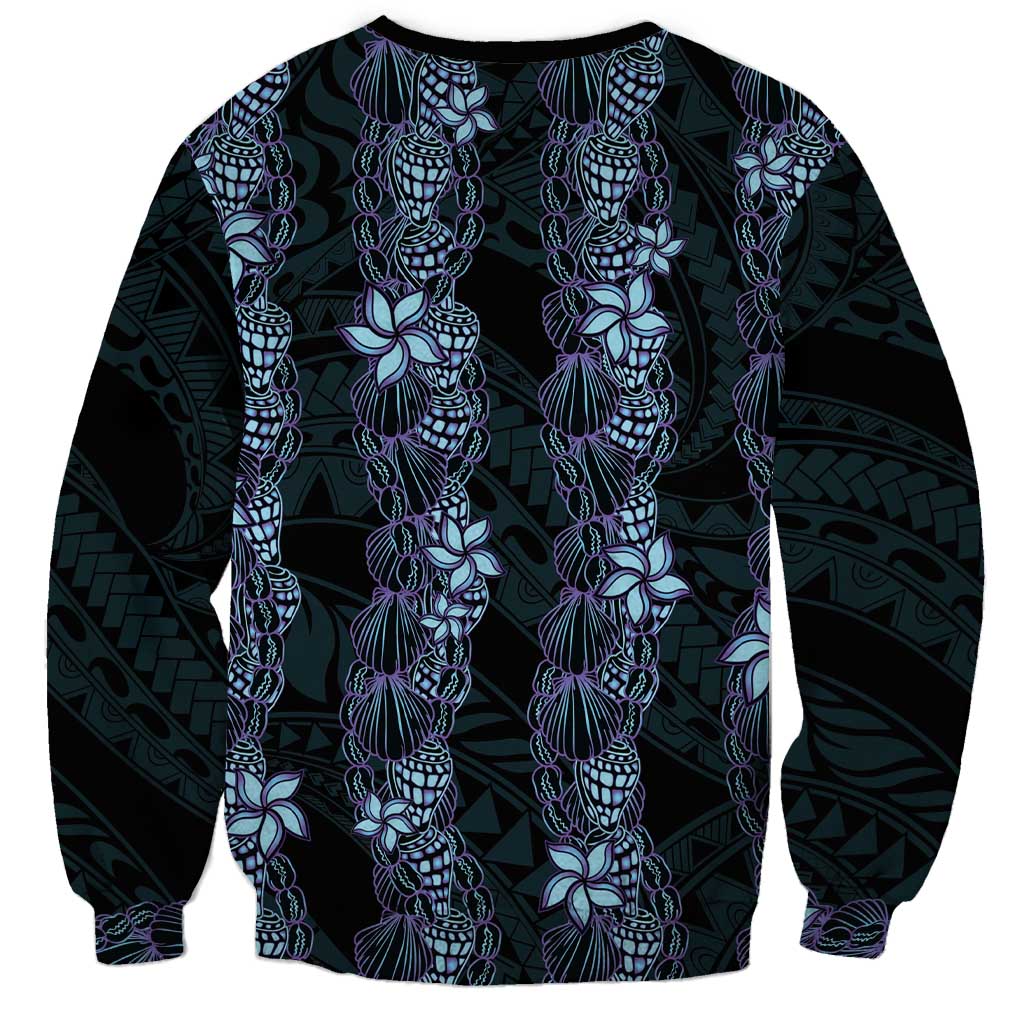 Purple Paradise Hawaii Shell Lei Sweatshirt Hawaiian Sunrise Shell Hebrew Cone Plumeria - Polynesian Pride